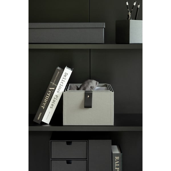 Cutii de depozitare gri 3 buc. din carton 20,5x29,5x14,5 cm Aston Paper Laminate – Bigso-image-2