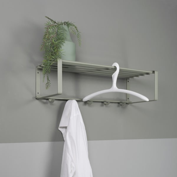 Cuier de perete verde prăfuit cu raft din metal 70 cm Rex – Spinder Design-image-3