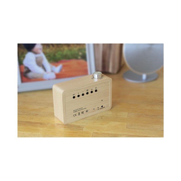 Ceas cu LED și radio Gingko Click Clock, bej-galben-image-2
