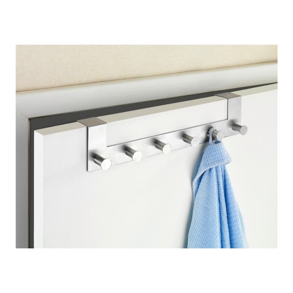 Cuier suspendat pentru ușă cu 6 cârlige Wenko Celano, argintiu-image-1