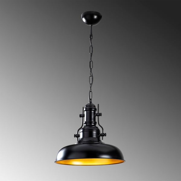 Lustră neagră cu abajur din metal ø 32 cm Detroit – Opviq lights-image-3
