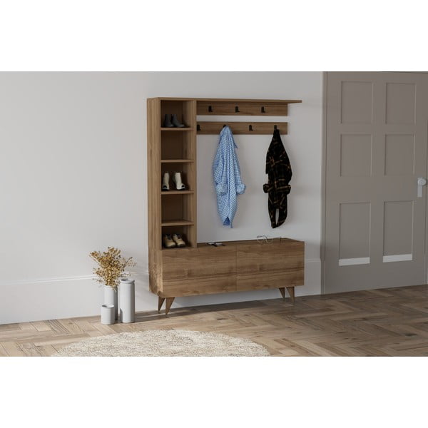 Set pentru hol cu aspect de lemn de nuc Hale – Kalune Design-image-1