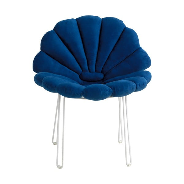 Pernă din catifea pentru scaun de grădină Garden Glory Shell, albastru închis