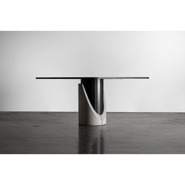Masă dining cu blat cu aspect de lemn de stejar  140x140 cm Sharp - Lyon Béton-image-2