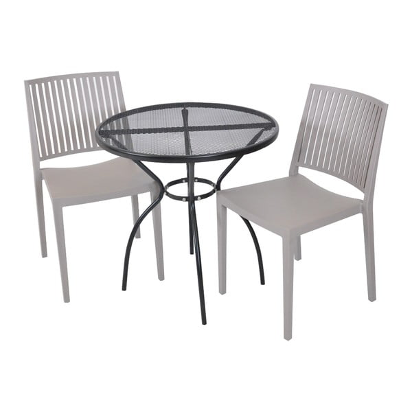 Scaun de grădină bej din plastic Bars - Rojaplast-image-2