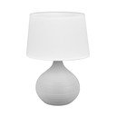 Veioză din ceramică și pânză Reality Martin, înălțime 29 cm, alb-taupe