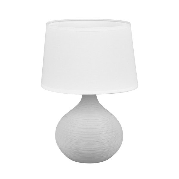 Veioză din ceramică și pânză Reality Martin, înălțime 29 cm, alb-taupe