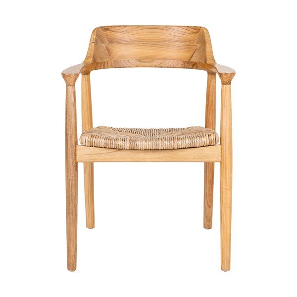 Scaun de dining în culoare naturală cu cotiere din lemn masiv Getafe – House Nordic-image-4