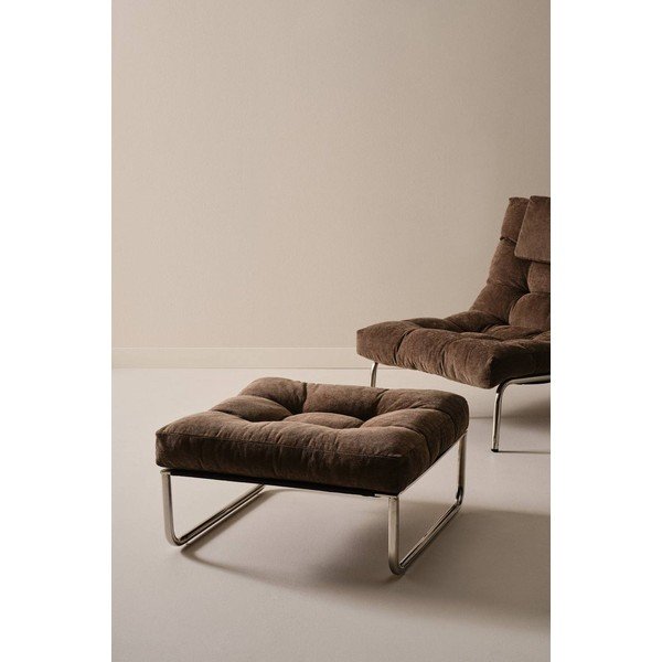 Taburet maro cu tapițerie din chenille Burleson – Jotex-image-1