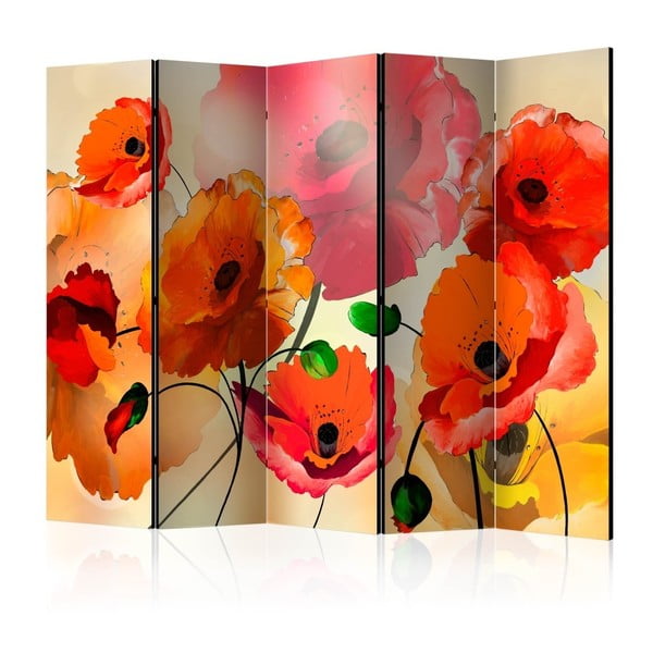 Paravan Artgeist Watercolor Poppy, 225 x 172 cm