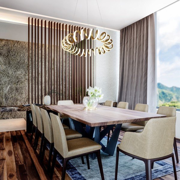 Lustră aurie LED ø 55 cm Curl – Trio-image-1