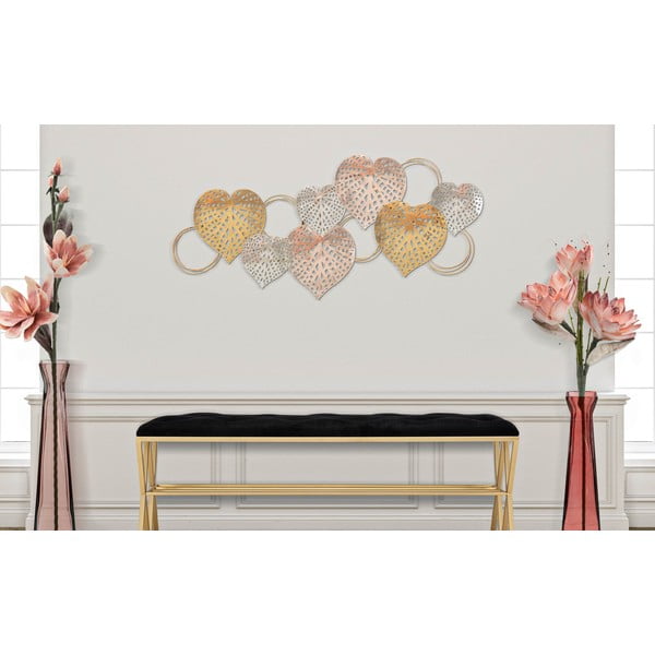 Decorațiune de perete din metal 91x40 cm Hearts – Mauro Ferretti-image-1