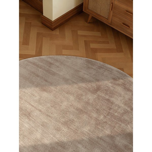 Covor bej țesut manual rotund din viscoză ø 150 cm Noemi – Vikosa-image-3