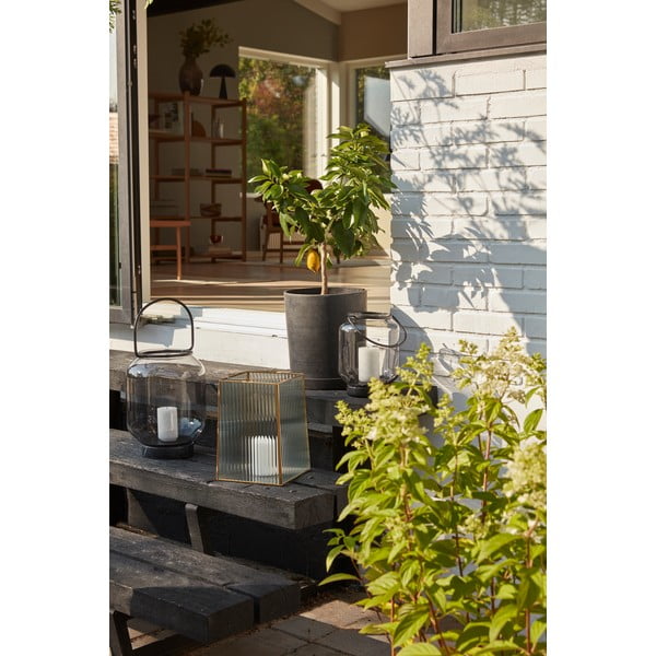 Set 2 ghivece Hübsch Hureno Picco, negru-image-1