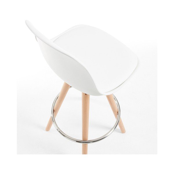 Set 2 scaune cu picioare de lemn bar La Forma Stag, alb-image-4