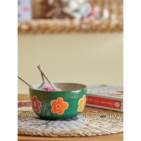 Bol pentru copii verde închis din gresie ø 12 cm Addy – Bloomingville Mini-image-2