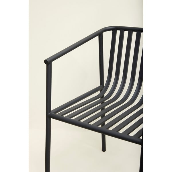 Fotoliu de grădină negru din metal Villa – Hübsch-image-1