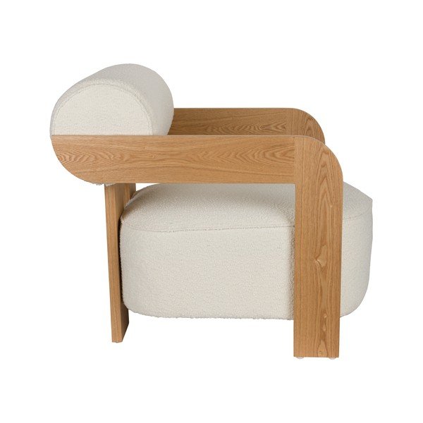 Fotoliu bej cu tapițerie din țesătură bouclé Oolong – Zuiver-image-4