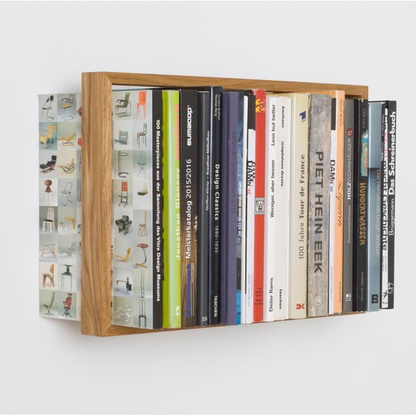Raft de cărți din lemn de stejar das kleine b b8, înălțime 34 cm-image-1