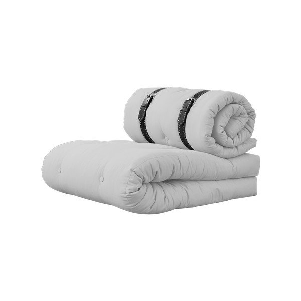 Fotoliu extensibil cu detalii din piele și cusătură albă Karup Buckle Up Light Grey-image-3