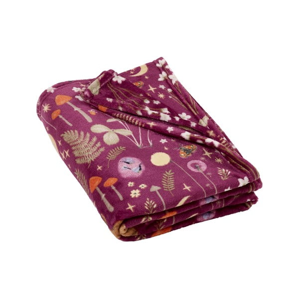 Pătură mov din micropluș/cocolino 130x170 cm Enchanted Twilight Animals – Catherine Lansfield