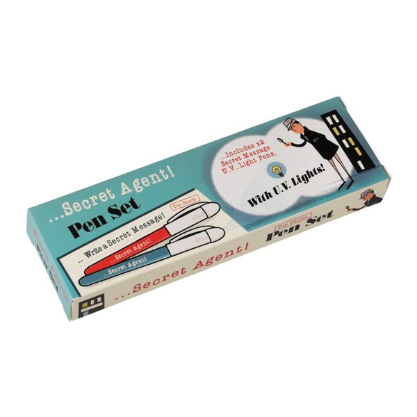 Set 2 pixuri de spionaj cu cerneală invizibilă și lumină UV Rex London Secret Agent-image-3