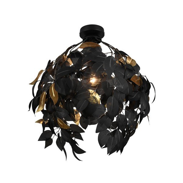 Plafonieră negru-mat din metal cu abajur din plastic ø 38 cm Leavy – Reality-image-3