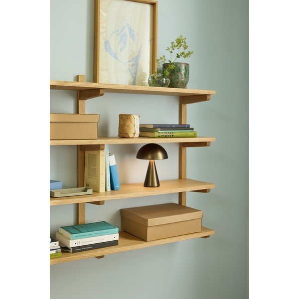 Raft în culoare naturală etajat cu aspect de lemn de stejar 120 cm Long – Hübsch-image-1