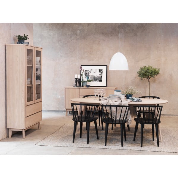 Scaun de dining din lemn de arbore de cauciuc Rowico Carmen, negru-image-1