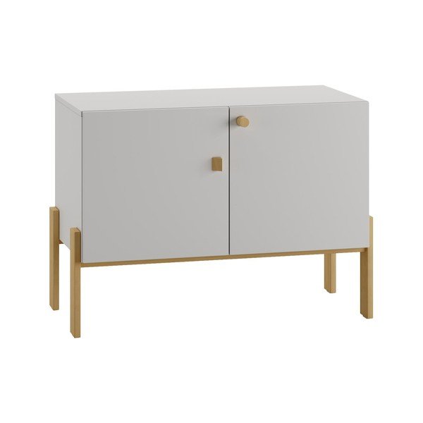 Comodă de copii gri deschis joasă 100x50 cm Cube - Pinio-image-3