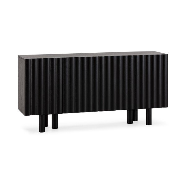 Comodă neagră din lemn de mango 160x80x40 cm Tamira – MOME