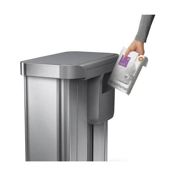 Coș de gunoi argintiu pentru reciclare/cu pedală 34+24 l din oțel – simplehuman-image-4