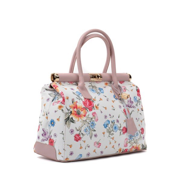 Geantă din piele cu model floral Renata Corsi, roz-image-3
