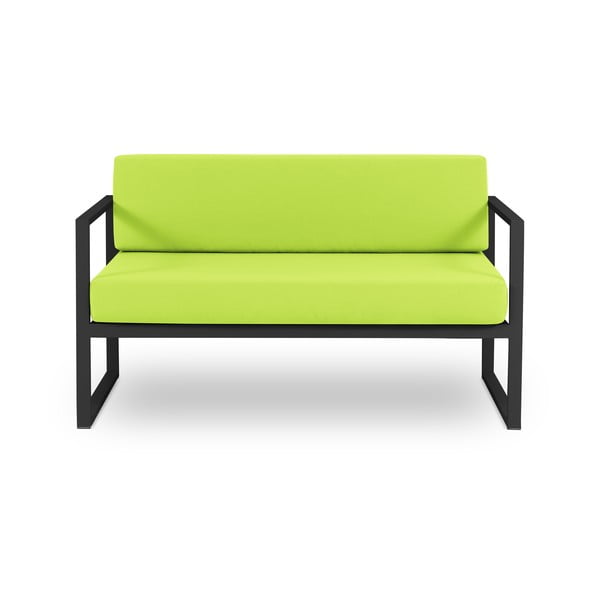 Canapea cu două locuri, adecvată pentru exterior Calme Jardin Nicea, verde lime - negru