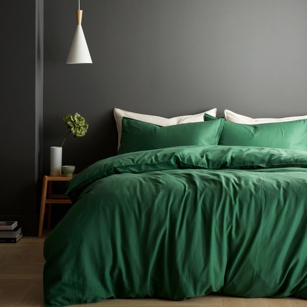 Lenjerie de pat verde pentru pat dublu 200x200 cm Relaxed – Content by Terence Conran