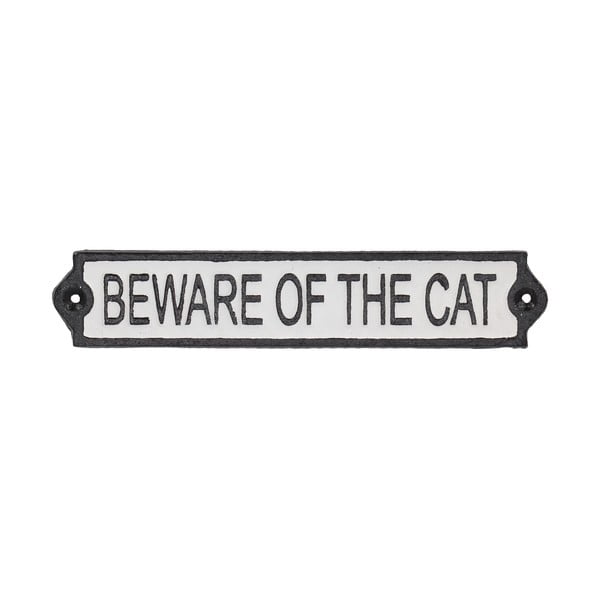 Semn din fontă 26x5 cm Beware of the Cat – Esschert Design