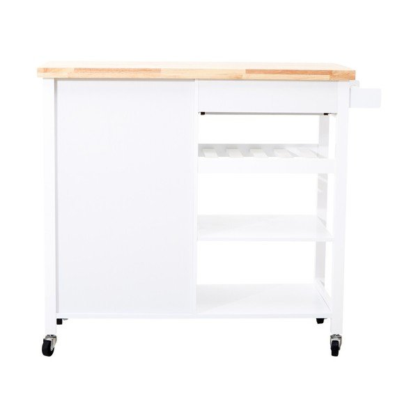 Măsuță de servire cu roți din lemn de arbore de cauciuc 48x105 cm Frankfurt – Premier Housewares-image-3