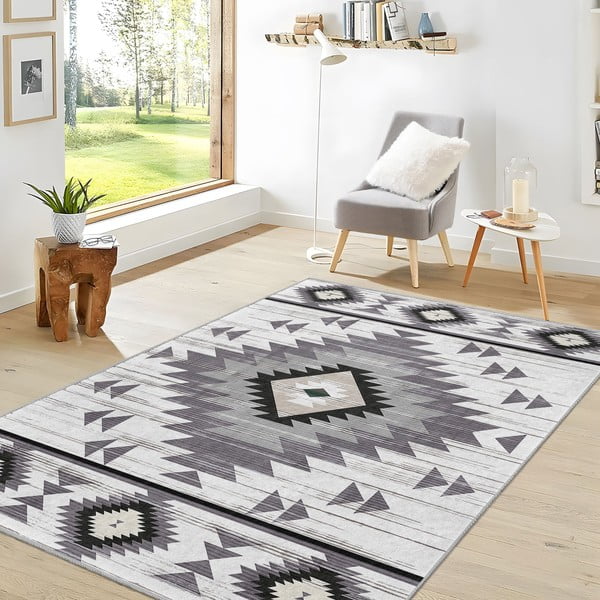 Covor gri deschis lavabil 120x180 cm Ethnic Geo – Mila Home-image-2