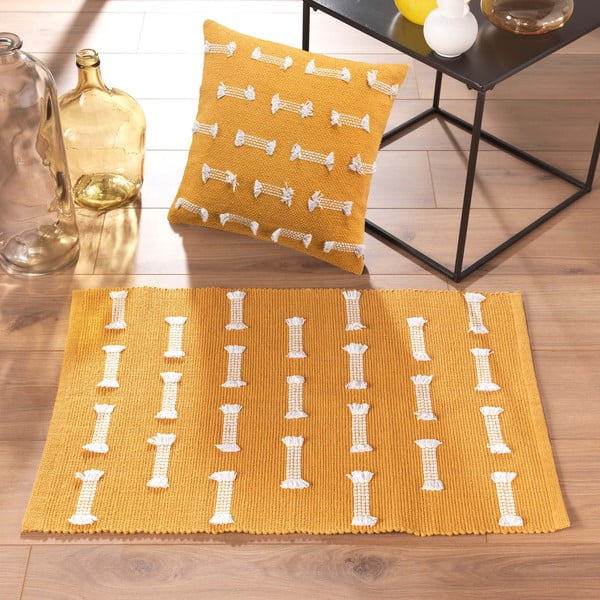 Covor galben ocru lavabil 50x80 cm Juline – douceur d'intérieur-image-1