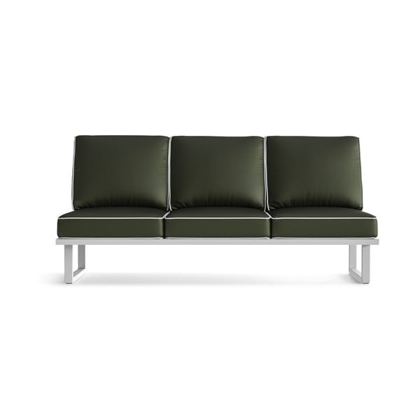 Canapea cu 3 locuri și margini albe, pentru exterior Marie Claire Home Angie, verde olive