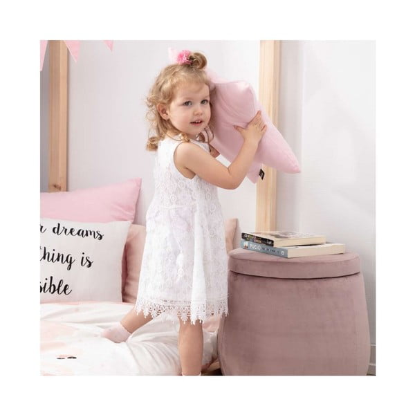 Puf de copii negru cu tapițerie din catifea Posh Velvet – Yellow Tipi-image-4