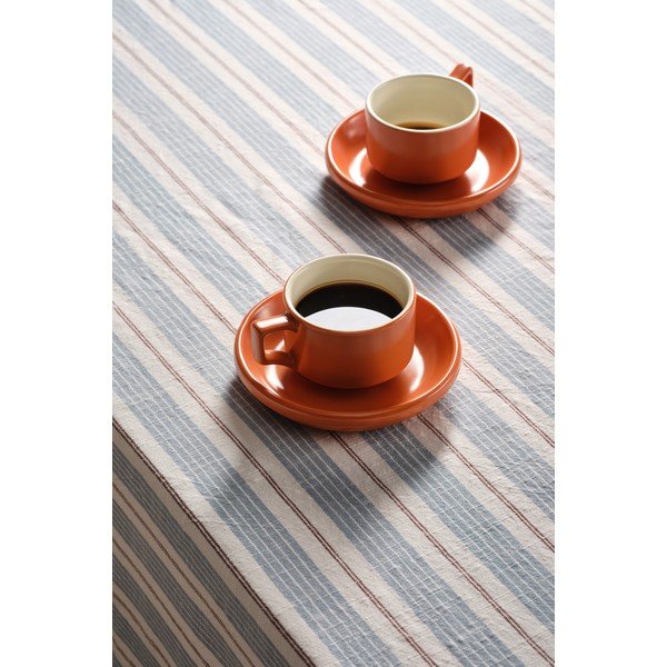 Cești portocalii 4 buc. cu farfurioară din ceramică 300 ml Thelma – Jotex-image-1