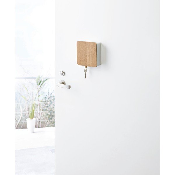 Dulap pentru chei cu ușă din placaj Yamazaki Rin, alb-image-4