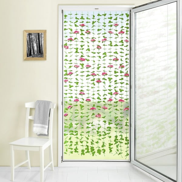 Draperie roșie-verde 90x190 cm cu prindere la ușă Roses – Maximex-image-3
