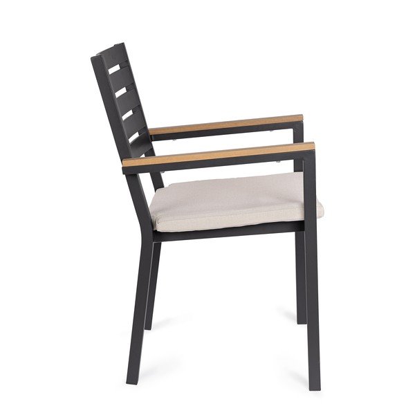 Scaun de grădină gri antracit din metal Henna – Bizzotto-image-3