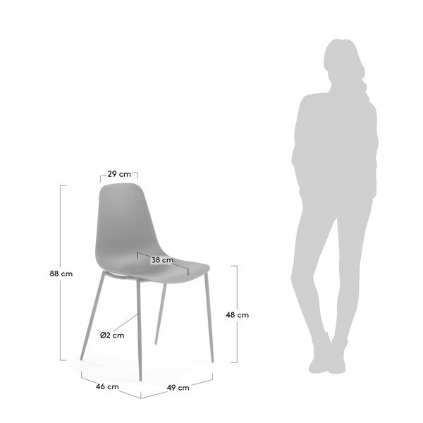 Set 4 scaune La Forma Wassu, gri-image-1