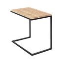 Măsuță cu picioare metalice negre și blat din lemn de stejar CustomForm Lupe