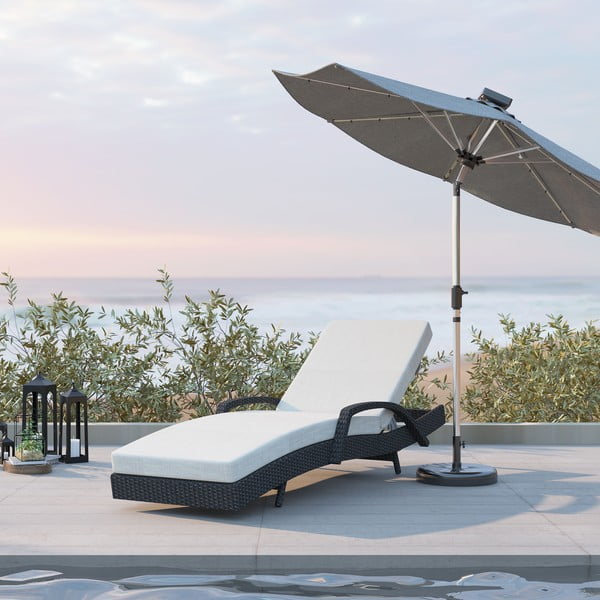 Șezlong de grădină maro/bej din ratan artificial Redondo – Unique Furniture-image-1