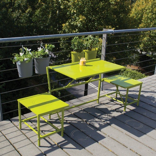 Bancă de balcon pliabilă Esschert Design Magic, verde-image-1