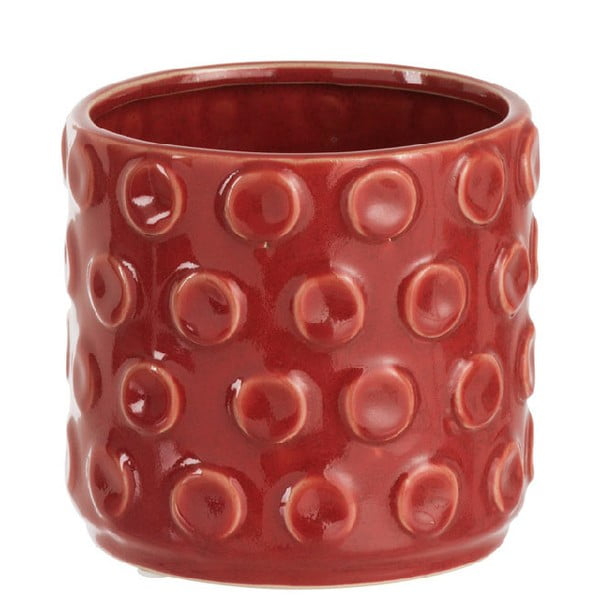 Ghiveci din ceramică J-Line Spheres, înălțime 13 cm, roșu
